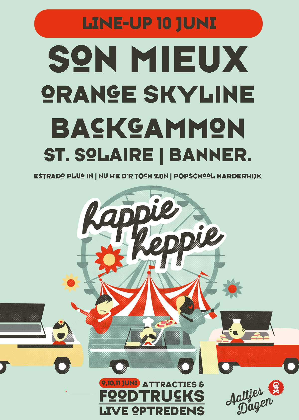 Line up poster klein Line-up Happie Heppie