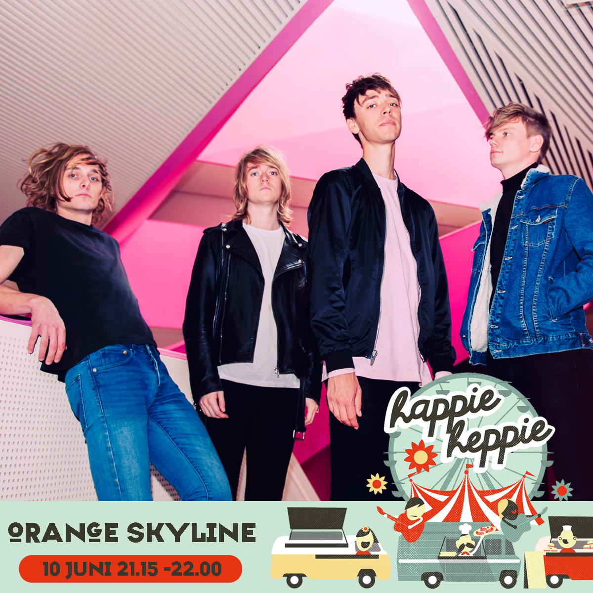 Orange-Skyline Line-up Happie Heppie